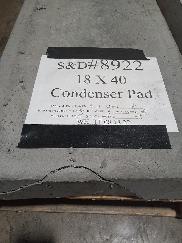18x40 Cladlite Concrete Hurricane Mini Split Condenser Pad (T) - 12470