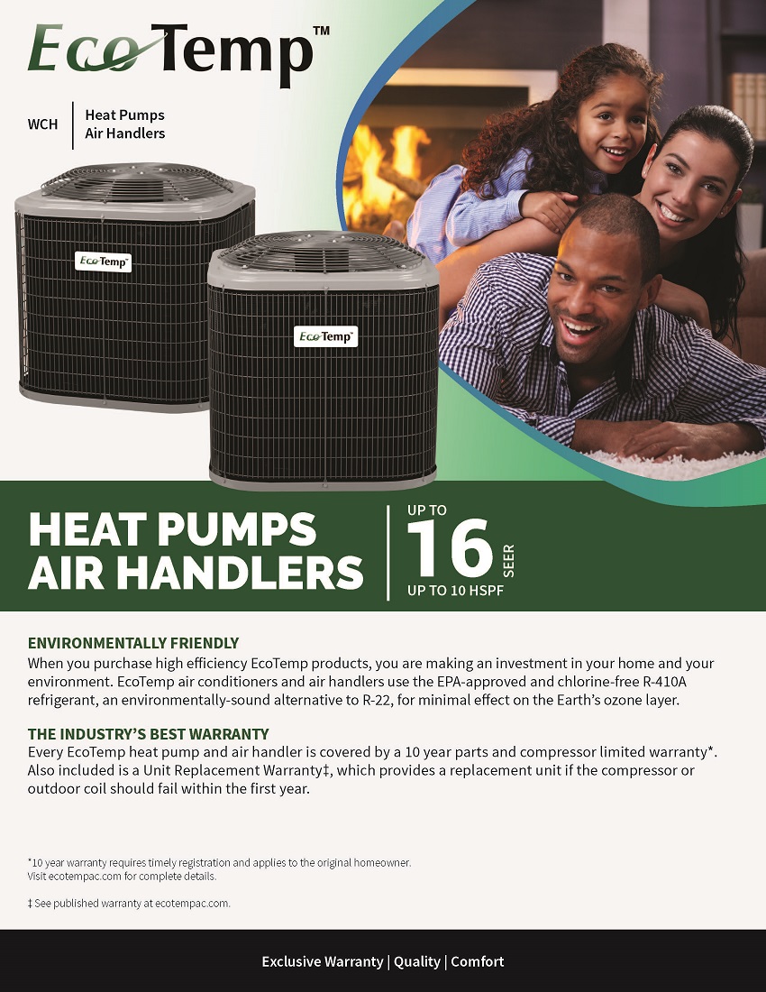 4 Ton EcoTemp 16 SEER Heat Pump Condenser WCH6484GKP