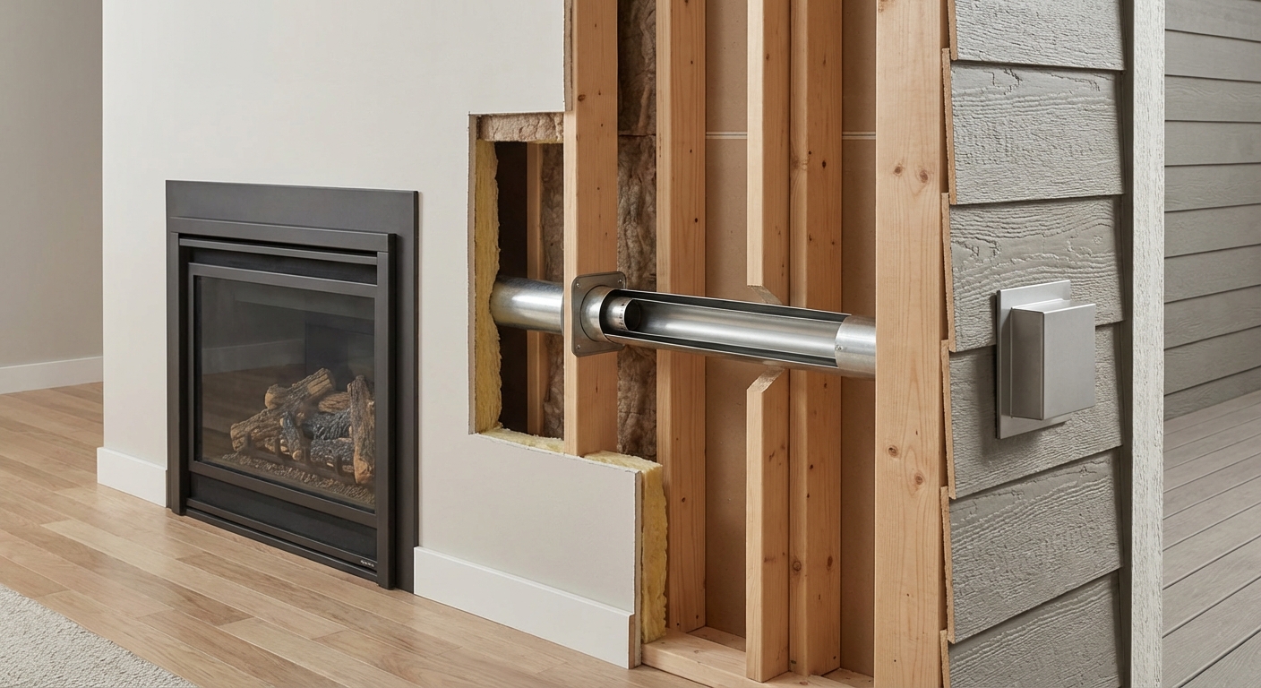 Direct vent cutaway showing venting path