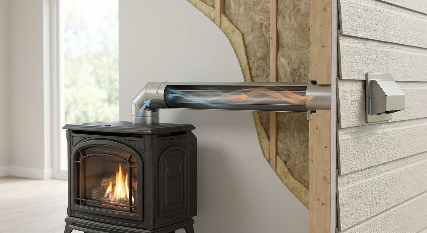Cutaway concept: direct vent airflow path