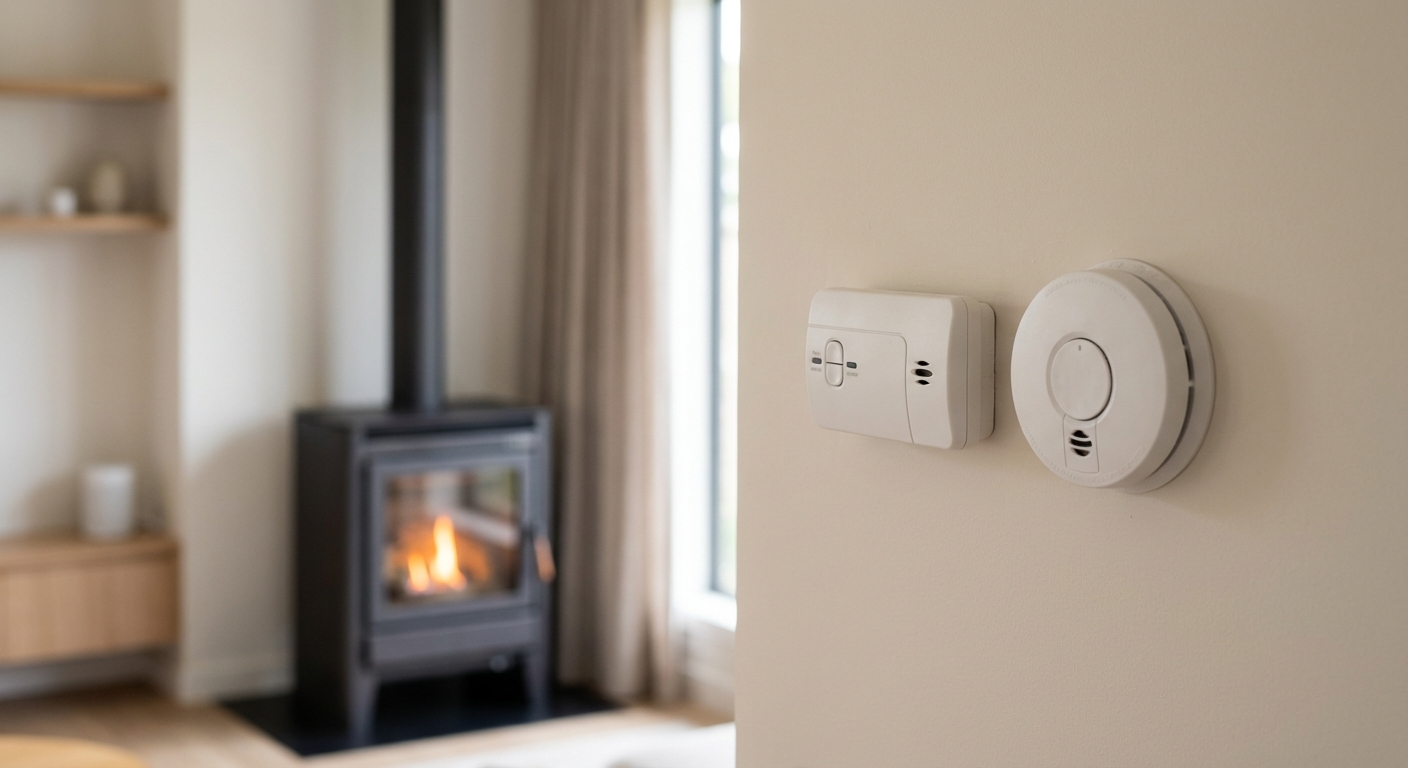 Indoor air quality & safety: CO detector near stove