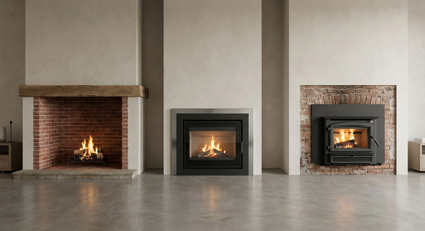 Masonry vs factory-built vs insert comparison
