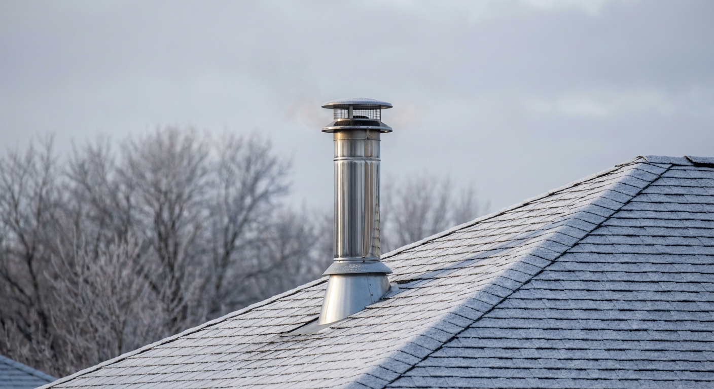 Installation & venting: chimney and roof detail