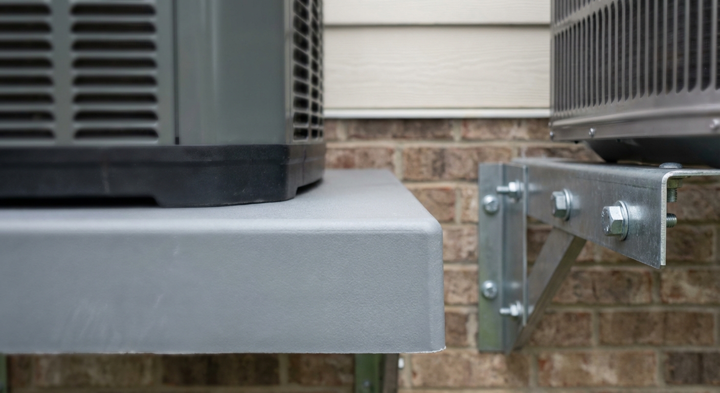 Condenser pad and wall stand foundation