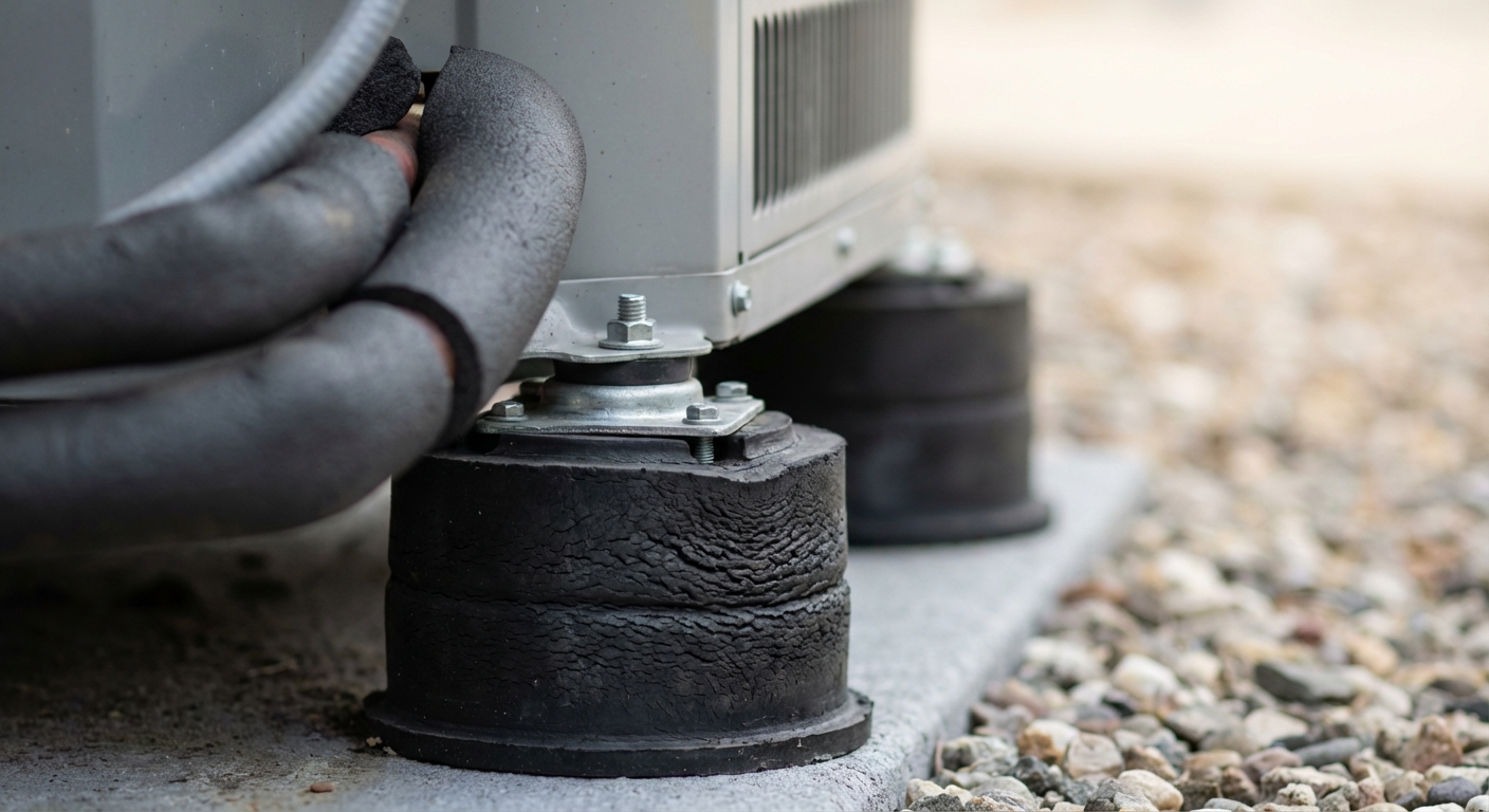 Anti-vibration pads and isolation mounts detail