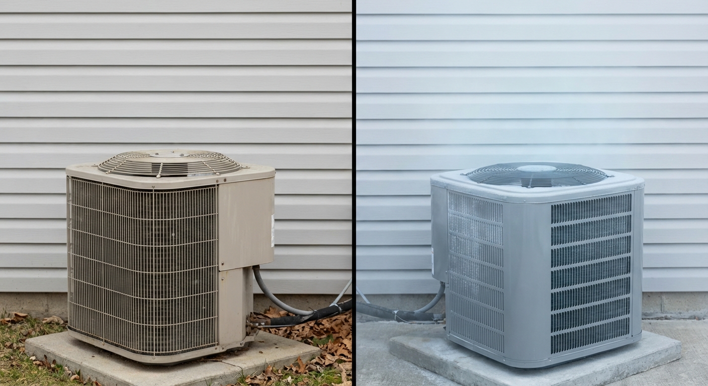 Heat pump vs AC comparison scene