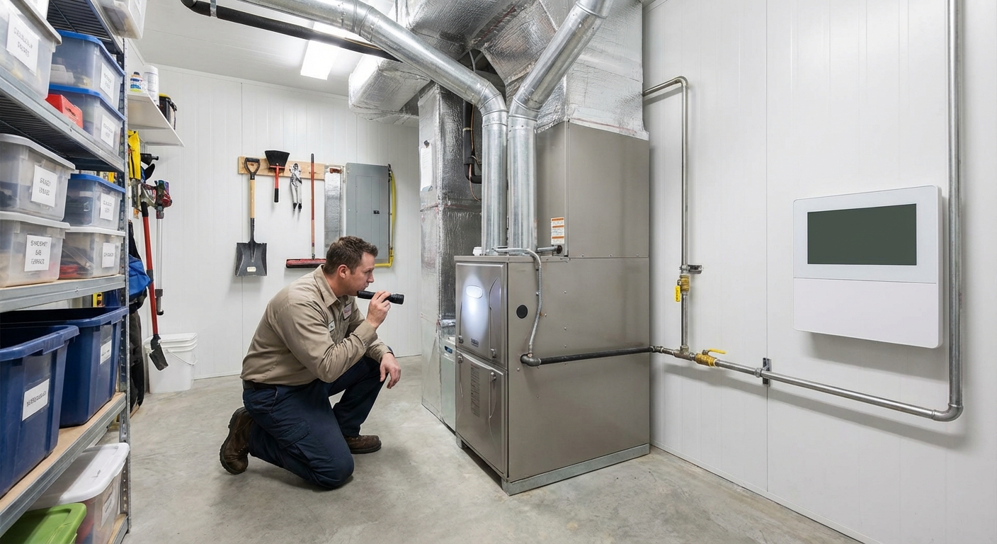Furnace and dual-fuel pairing indoors