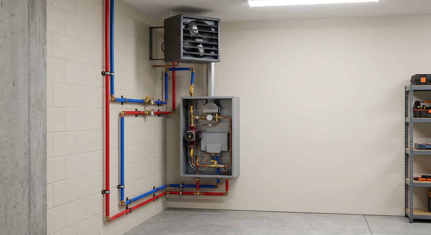 Hydronic unit heater & boiler loop
