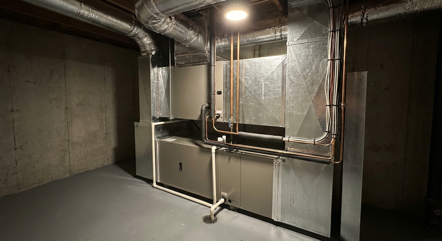 Dual-Fuel: Heat Pump + Furnace in Mechanical Room