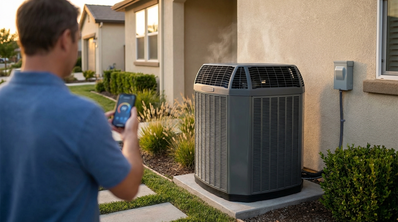 Outdoor condenser saving energy