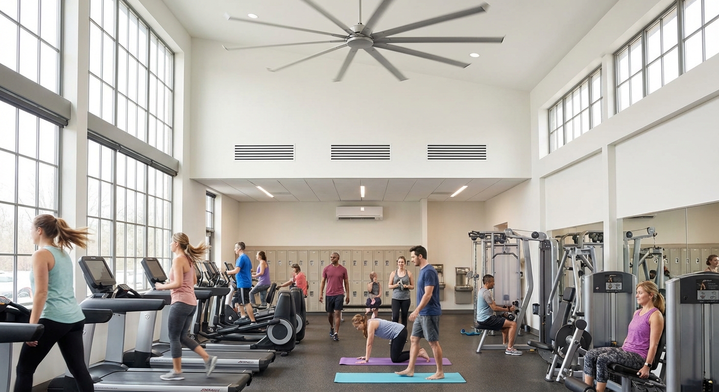 HVLS fan improving HVAC comfort