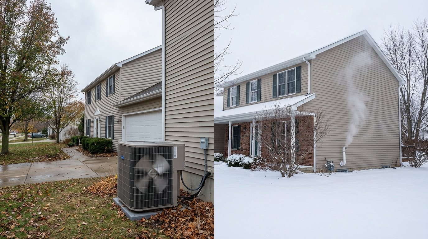 Heat pump vs furnace changeover concept