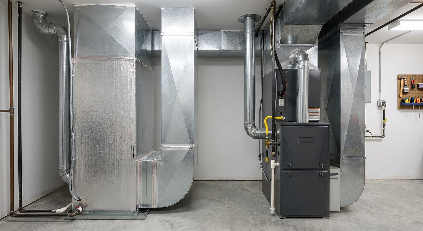 Air handler vs furnace comparison scene