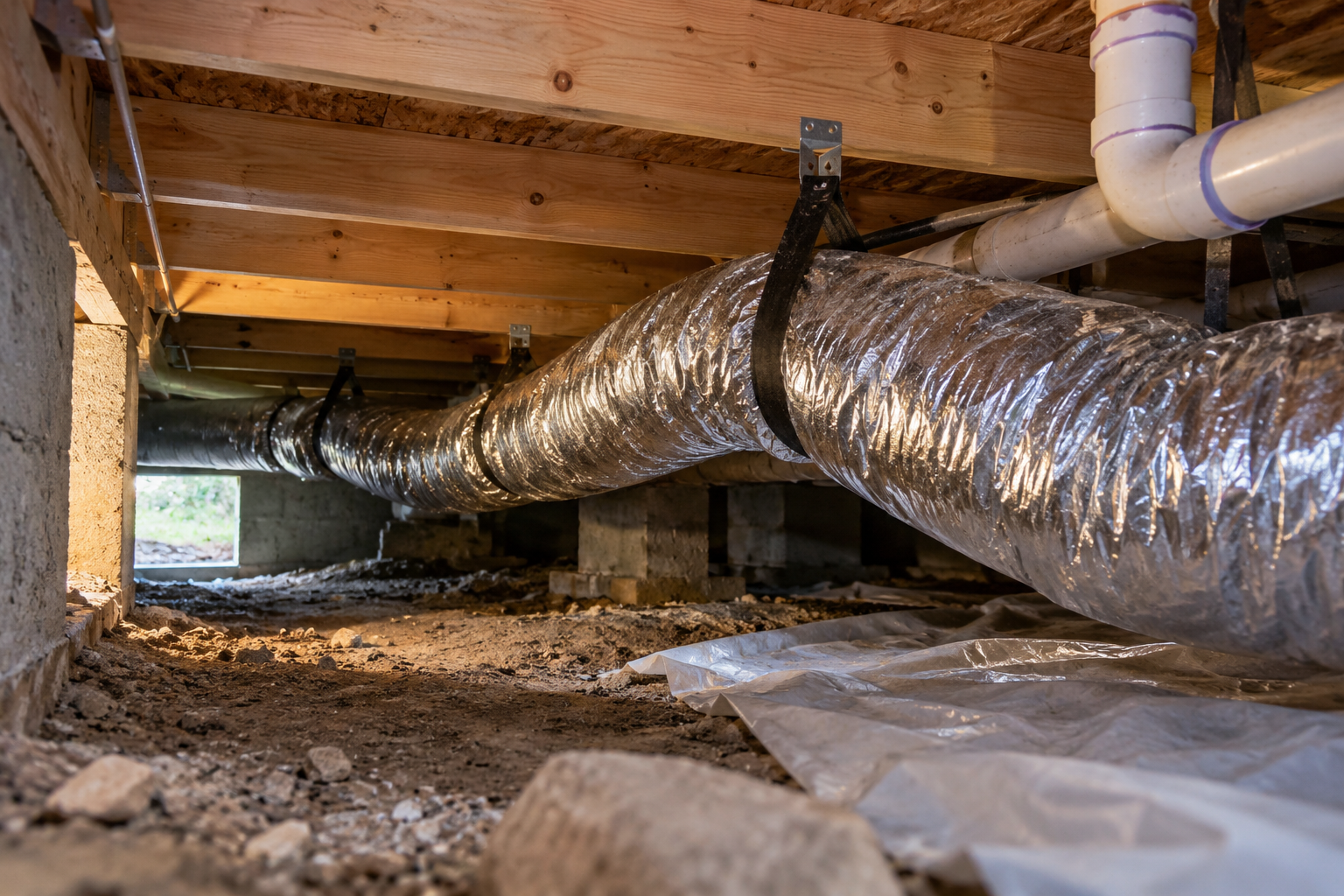 Branch Route in a Crawl Space