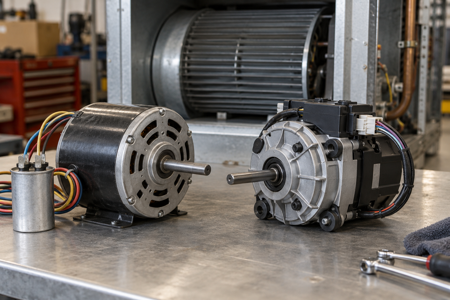 ECM and PSC blower motors