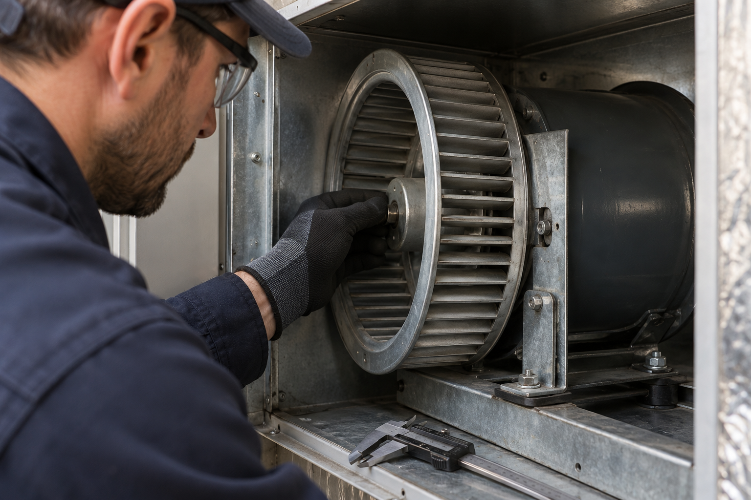 Checking blower-wheel fit