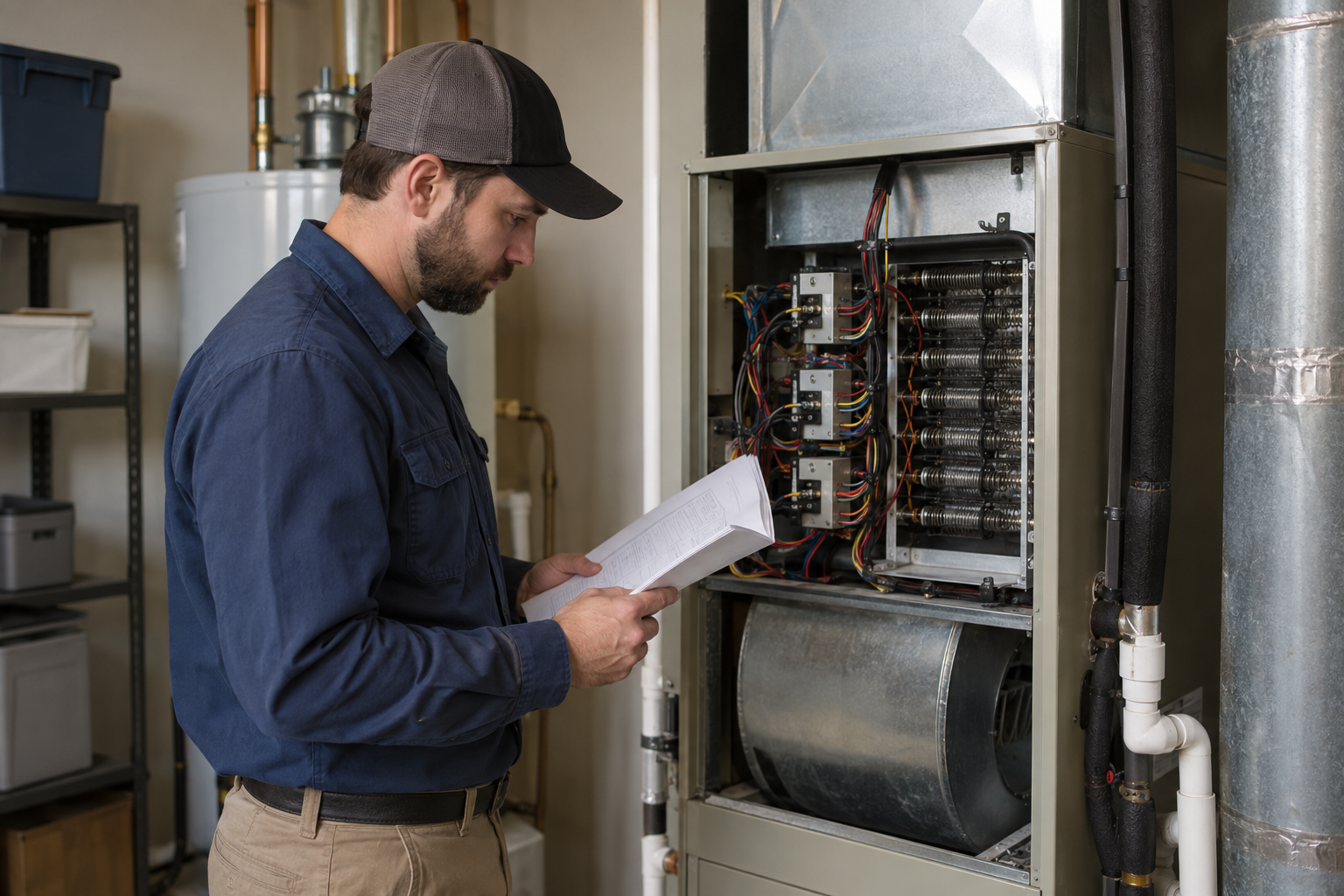 Checking the indoor backup-heat equipment