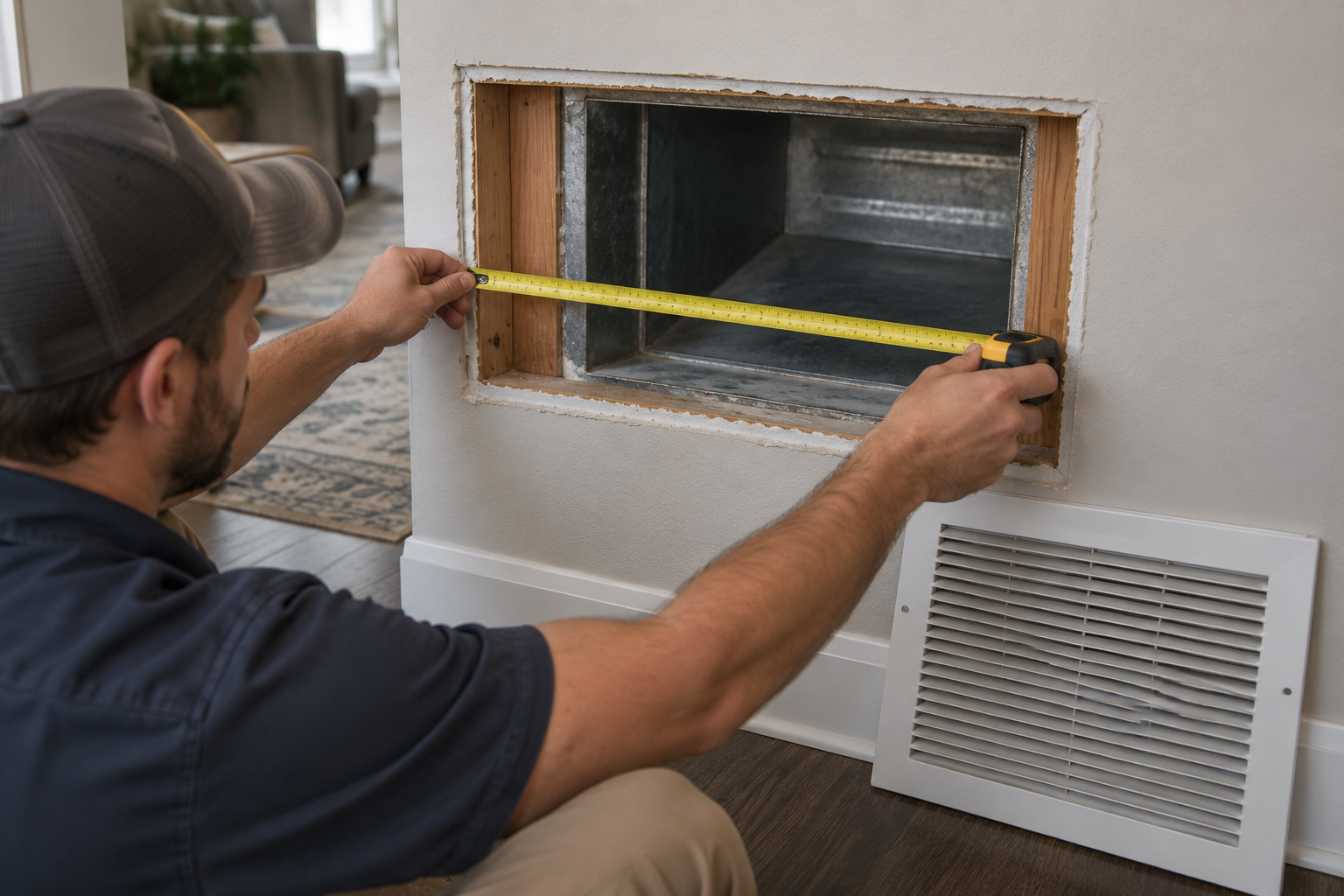Inspecting the opening and return duct