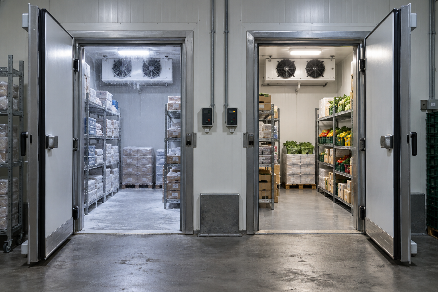 Freezer and cooler evaporators