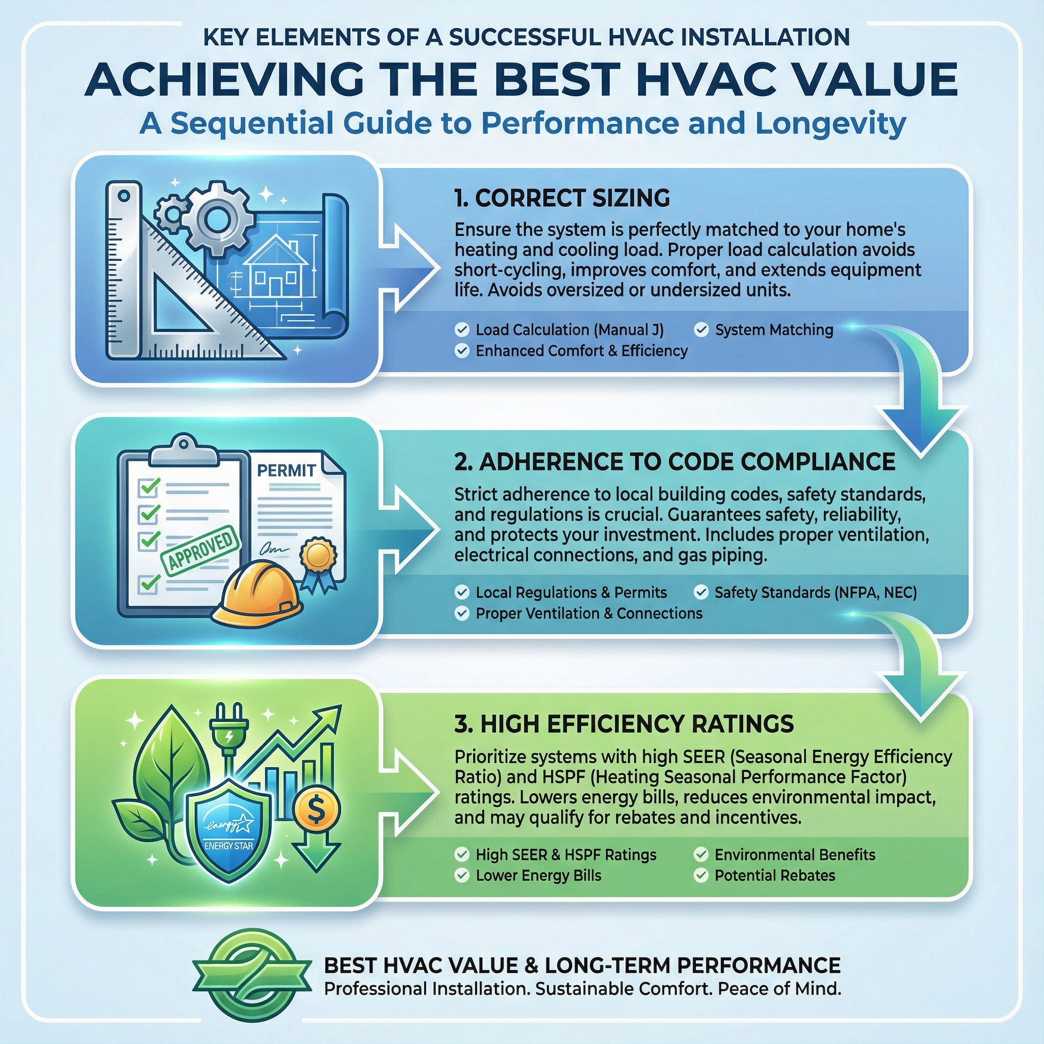 An infographic illustrating the key elements of a successful HVAC installation
