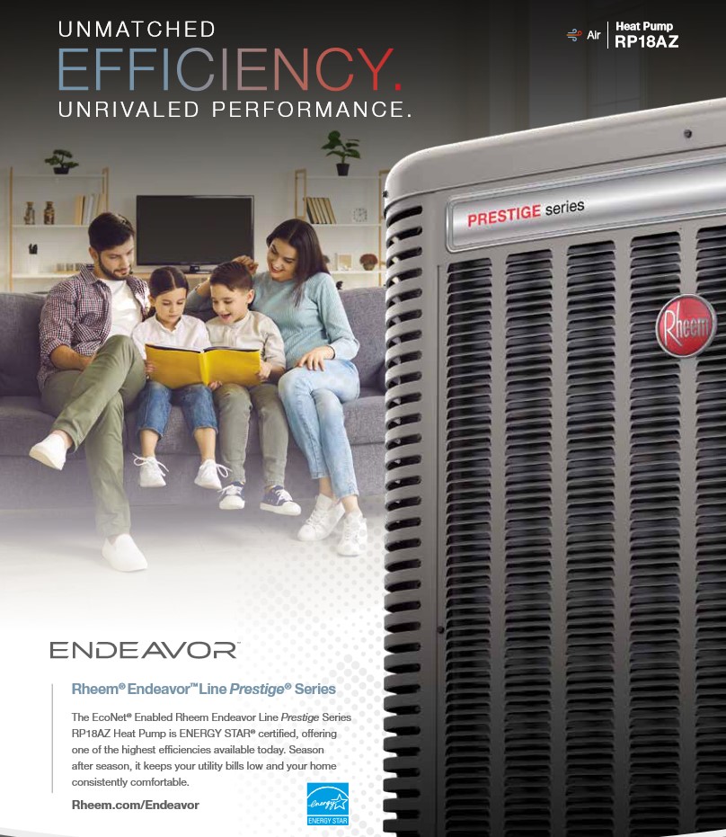 2 Ton Rheem R410A 18SEER2 Variable Speed Heat Pump Condenser RP18AZ24AJVCA (Closeout Special)(F)