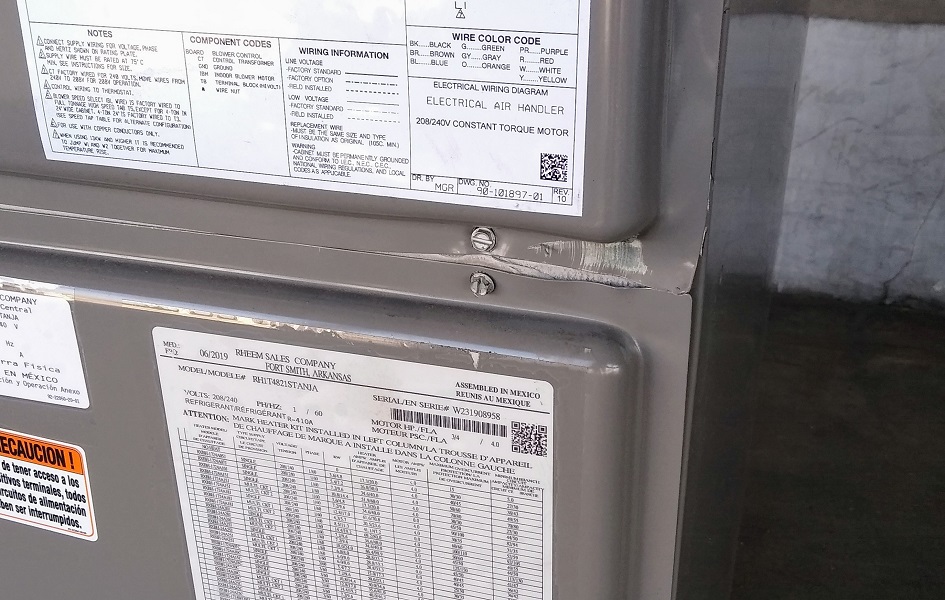 3.5 Ton Rheem 15 SEER Central System RA1442CJ1NA, RH1T4821STANJA (8958)