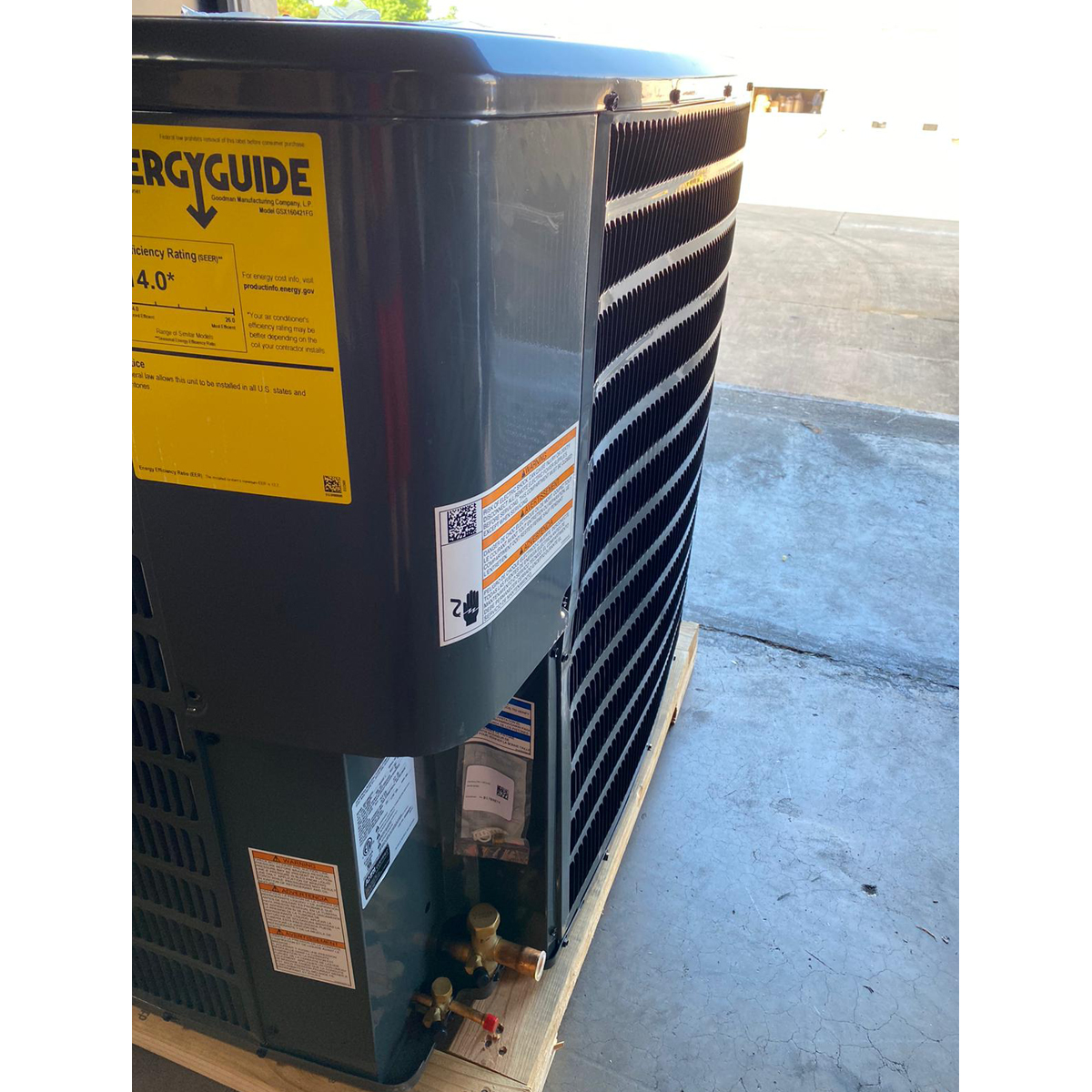 3.5 Ton Goodman Central Air GSX160421 Condenser (6025), CAPF4860C6 Vertical Cased Coil (0654), TX Valve (T)