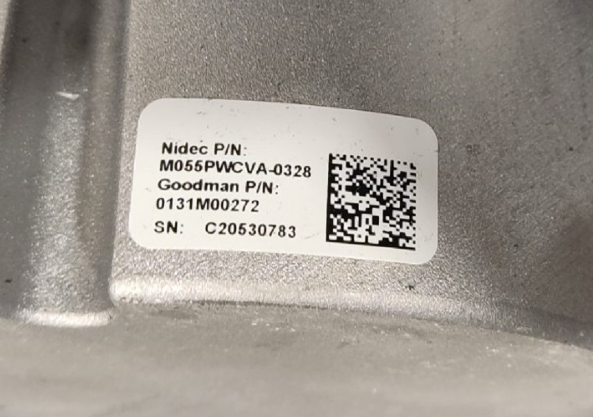 (Goodman) Blower Assembly w/ 0131M00272 Motor, 0271F00161 Housing, 03-55518 Wheel (F)