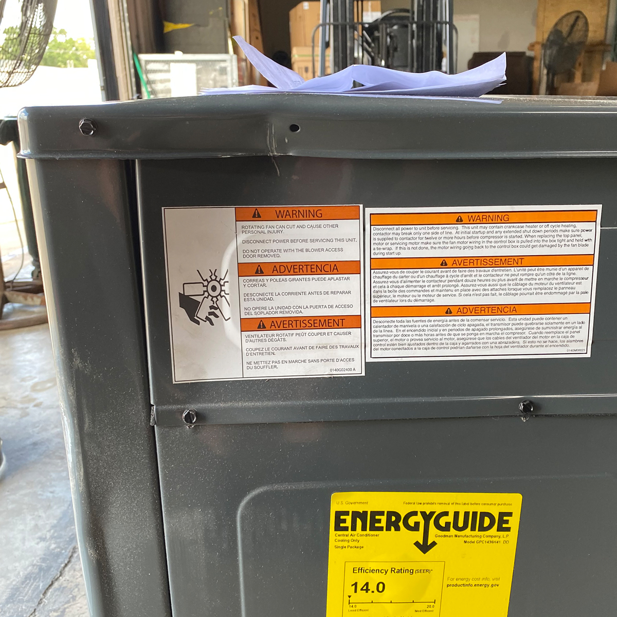 3 Ton Goodman 14 SEER Package Unit GPC1436H41 (9082)(T)