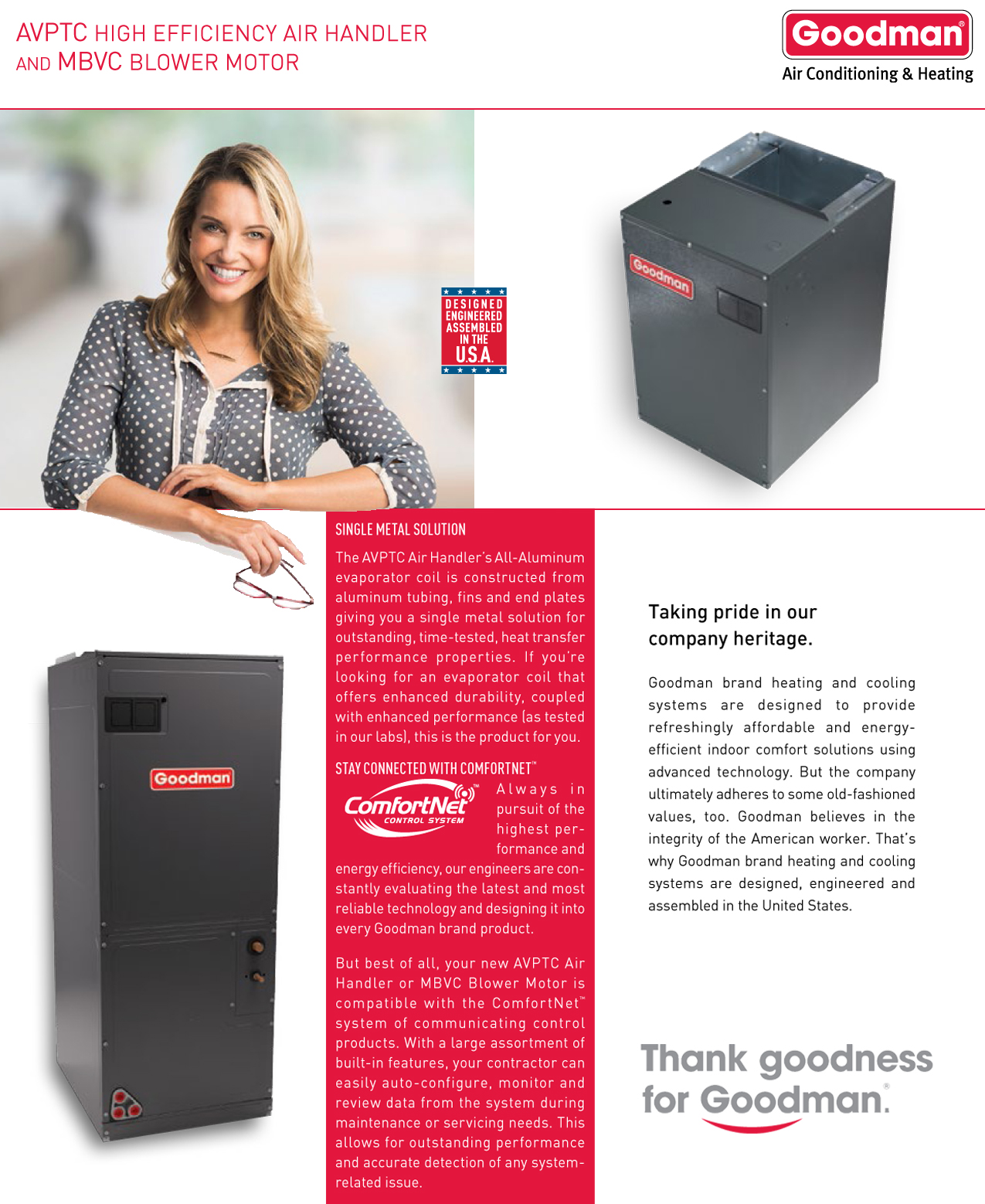 3 Ton Goodman 15 SEER Heat Pump System GSZ140361, AVPTC49D14 (2307) Variable Speed (T)