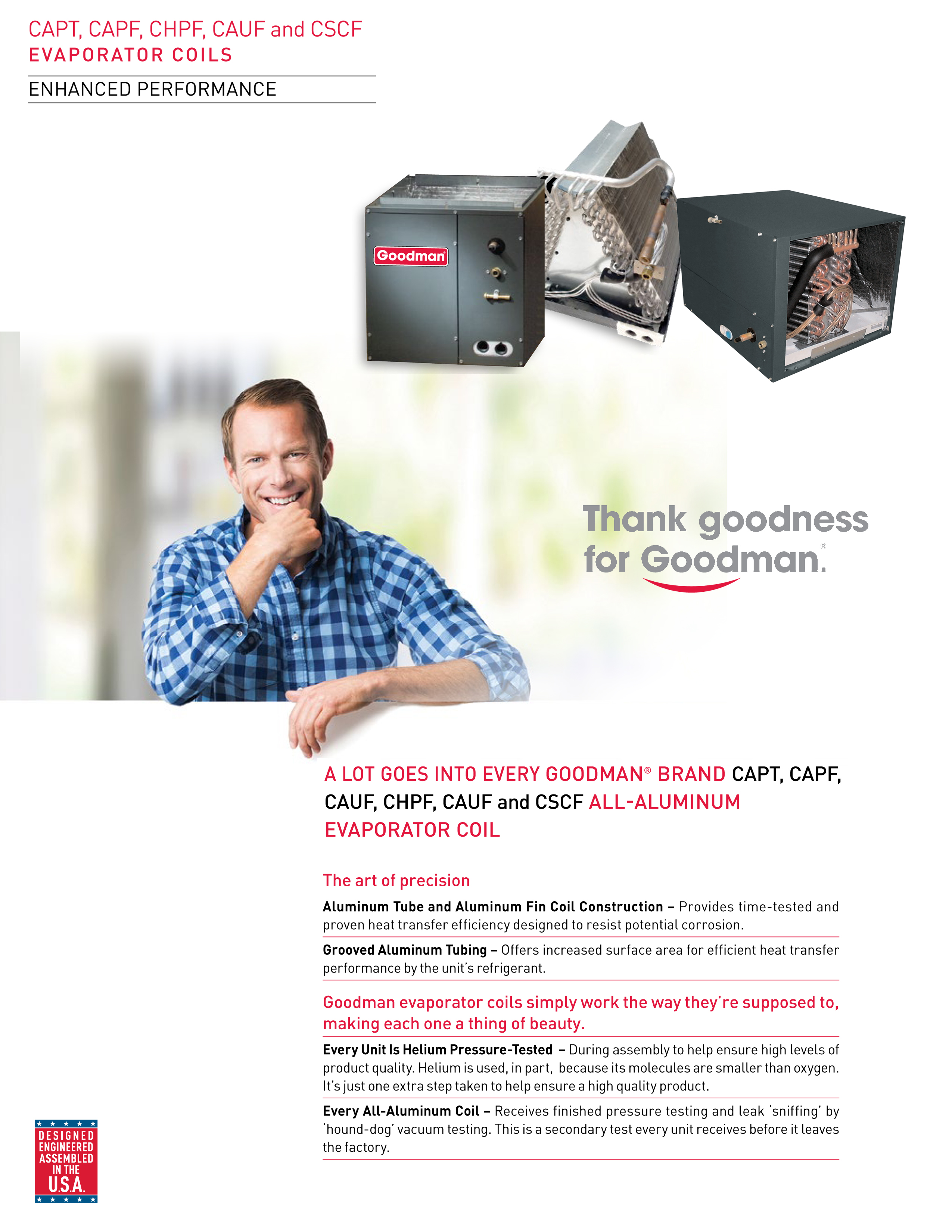 Goodman 5.0 Ton Horizontal Cased Coil, CHPF4860D6 (5538) (T)