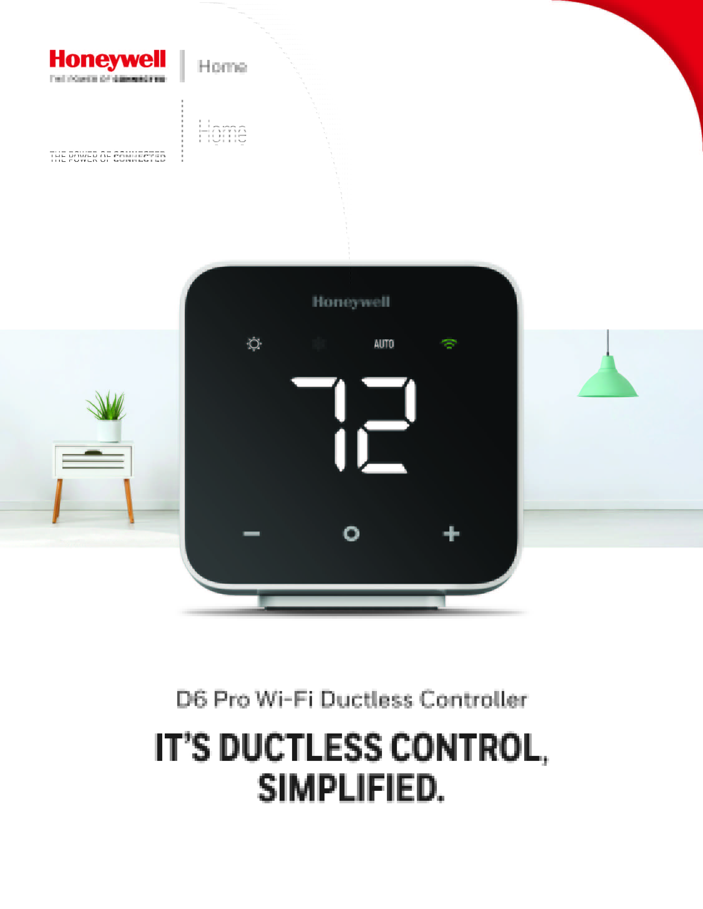 Honeywell Universal Ductless Mini Split Controller D6 Pro WiFi DC6000WF1001