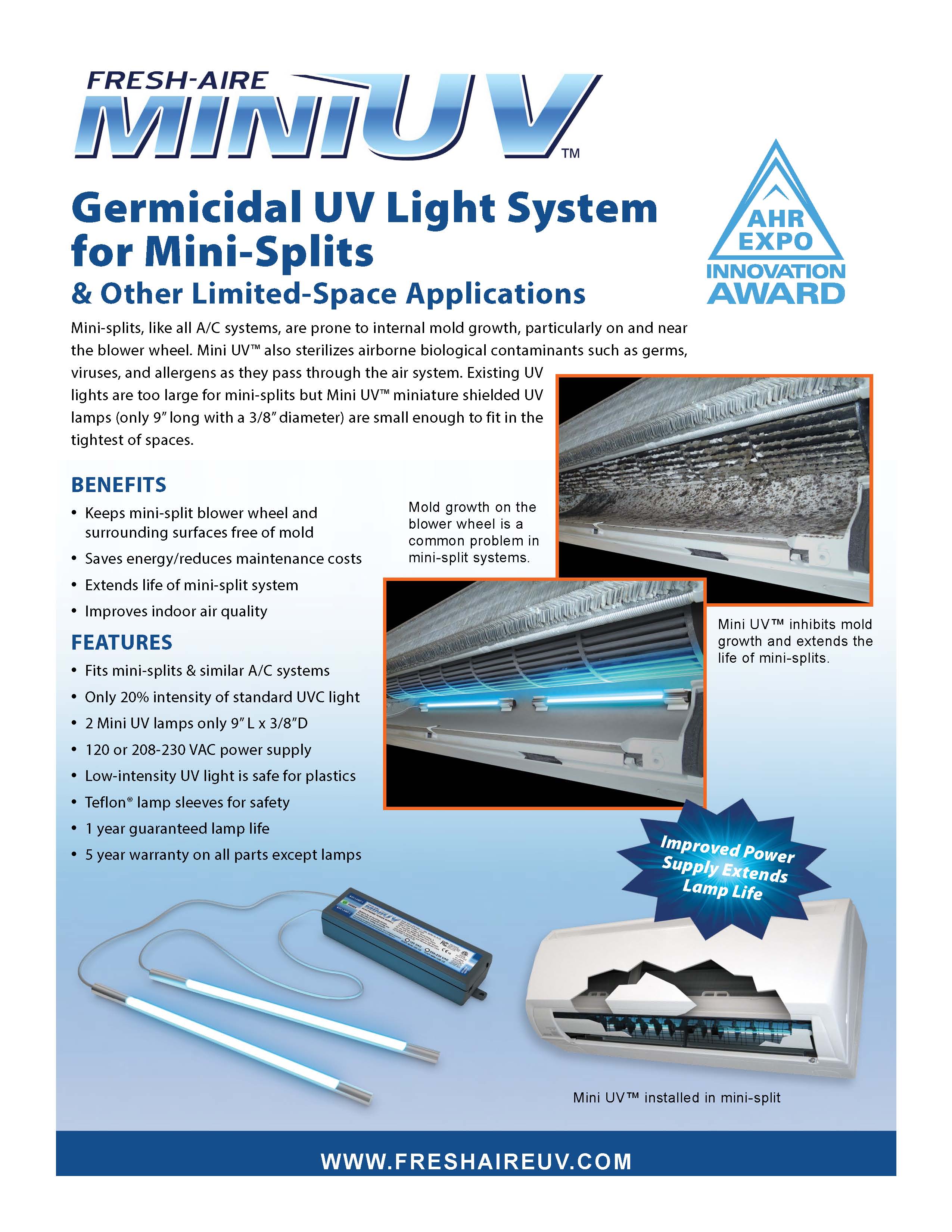 Ultraviolet Germicidal UV Light Mini Splits 9