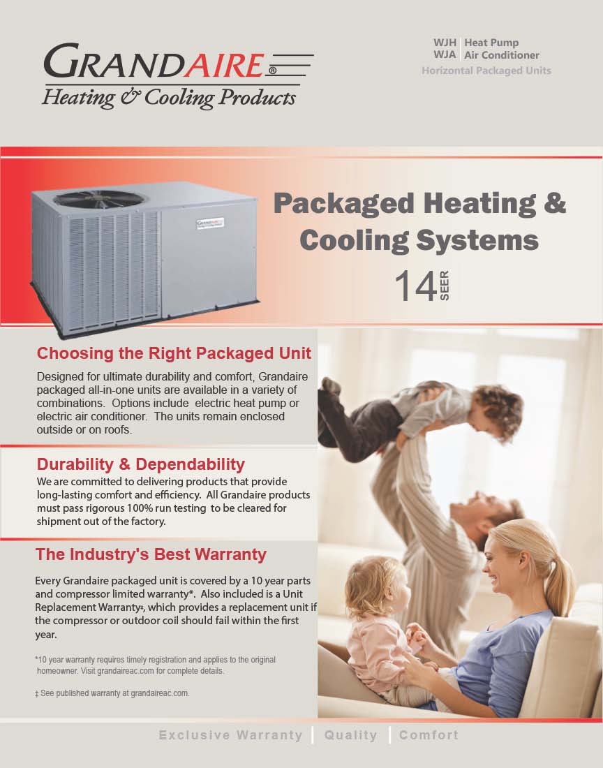 9019B Grandaire Ton 14 SEER Heat Pump Package Unit