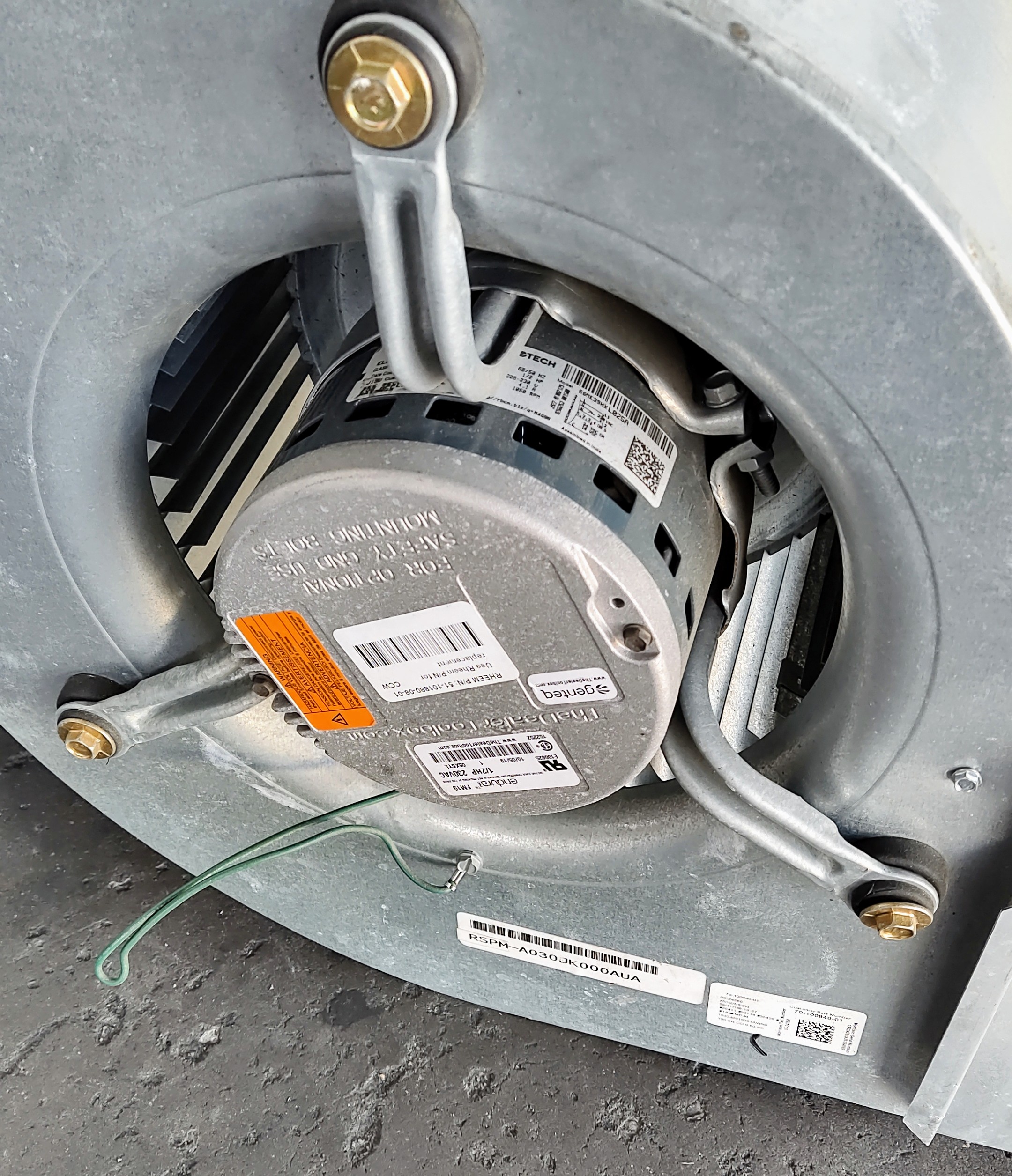 (Rheem) Blower Assembly w/ ECM motor, 51-101880-08 + Housing/Wheel, 70-100840-01 (F)