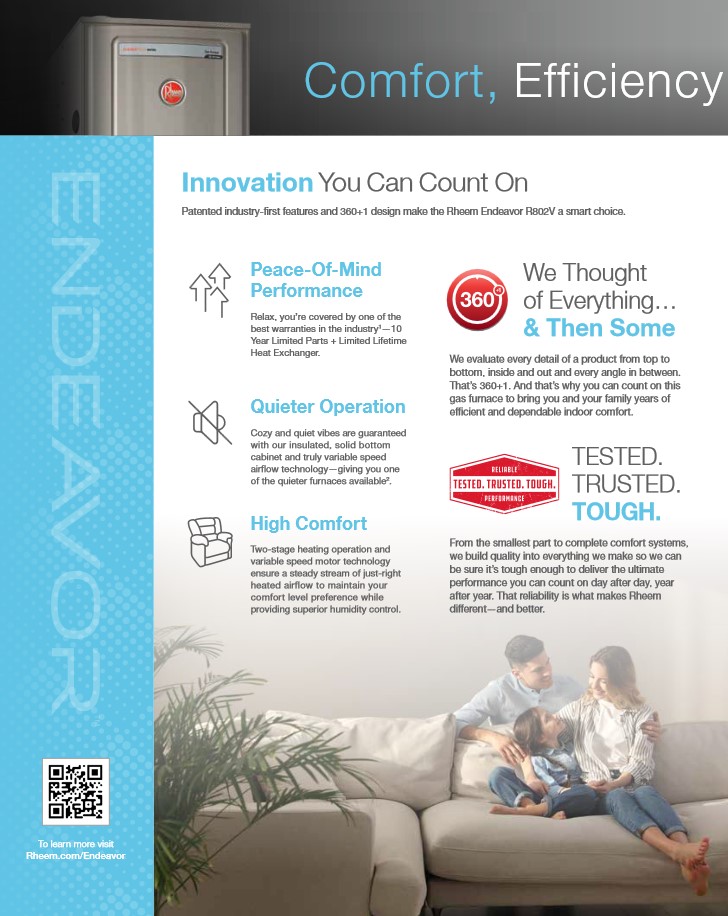 Rheem 80% Two Stage Variable Speed 75K BTU Gas Furnace, R802V0755A21UHS (T)