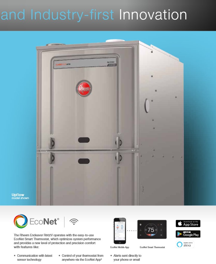 Rheem 80% Two Stage Variable Speed 75K BTU Gas Furnace, R802V0755A21UHS (T)