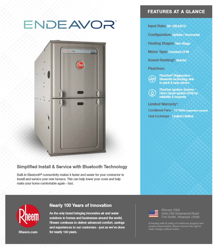 Rheem 80% Two Stage Variable Speed 75K BTU Gas Furnace, R802V0755A21UHS (T)