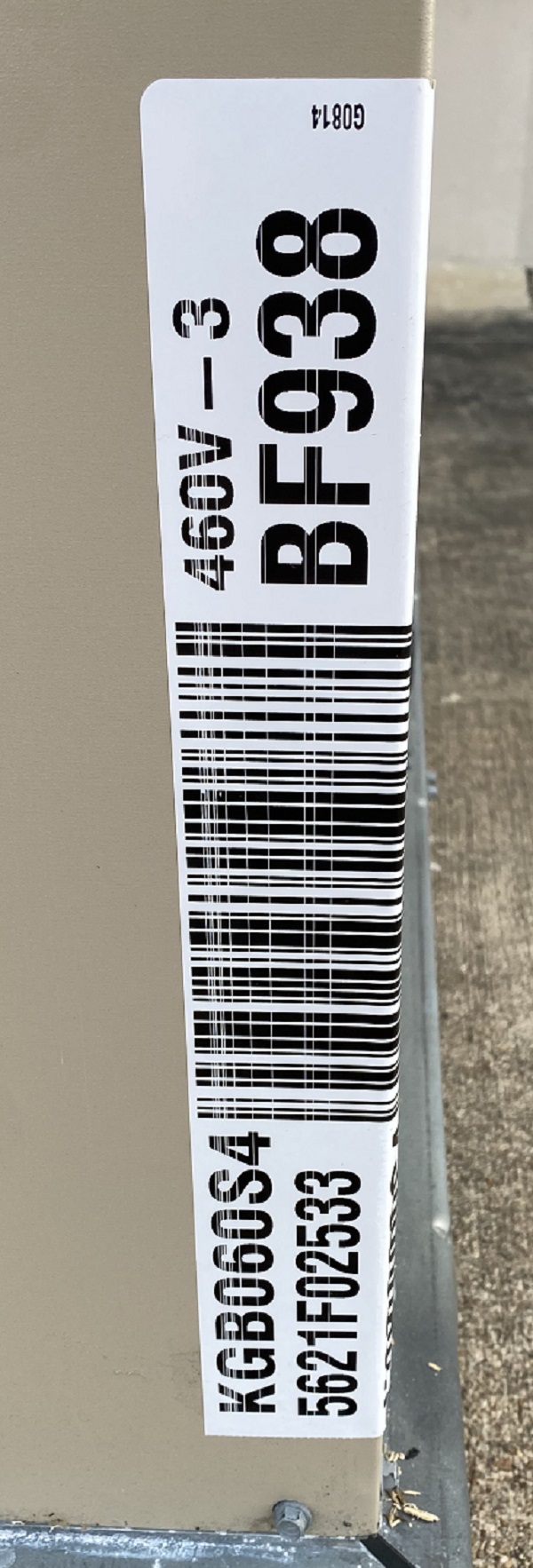 5 Ton Allied (made by Lennox) 14 SEER 460V Three Phase Natural Gas Package Unit, KGB060S4DMG (2533)(T)