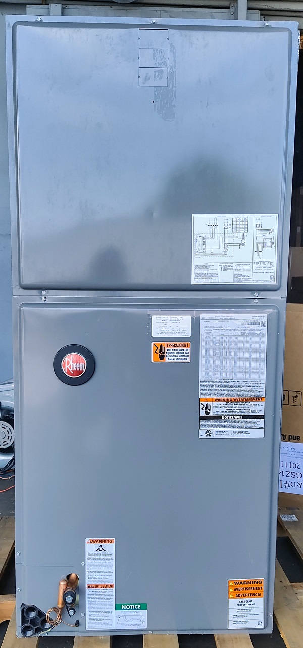 5 Ton Rheem 15 SEER Central System RA1460CJ1NA, RH1T6024STANJA (9215)(F)