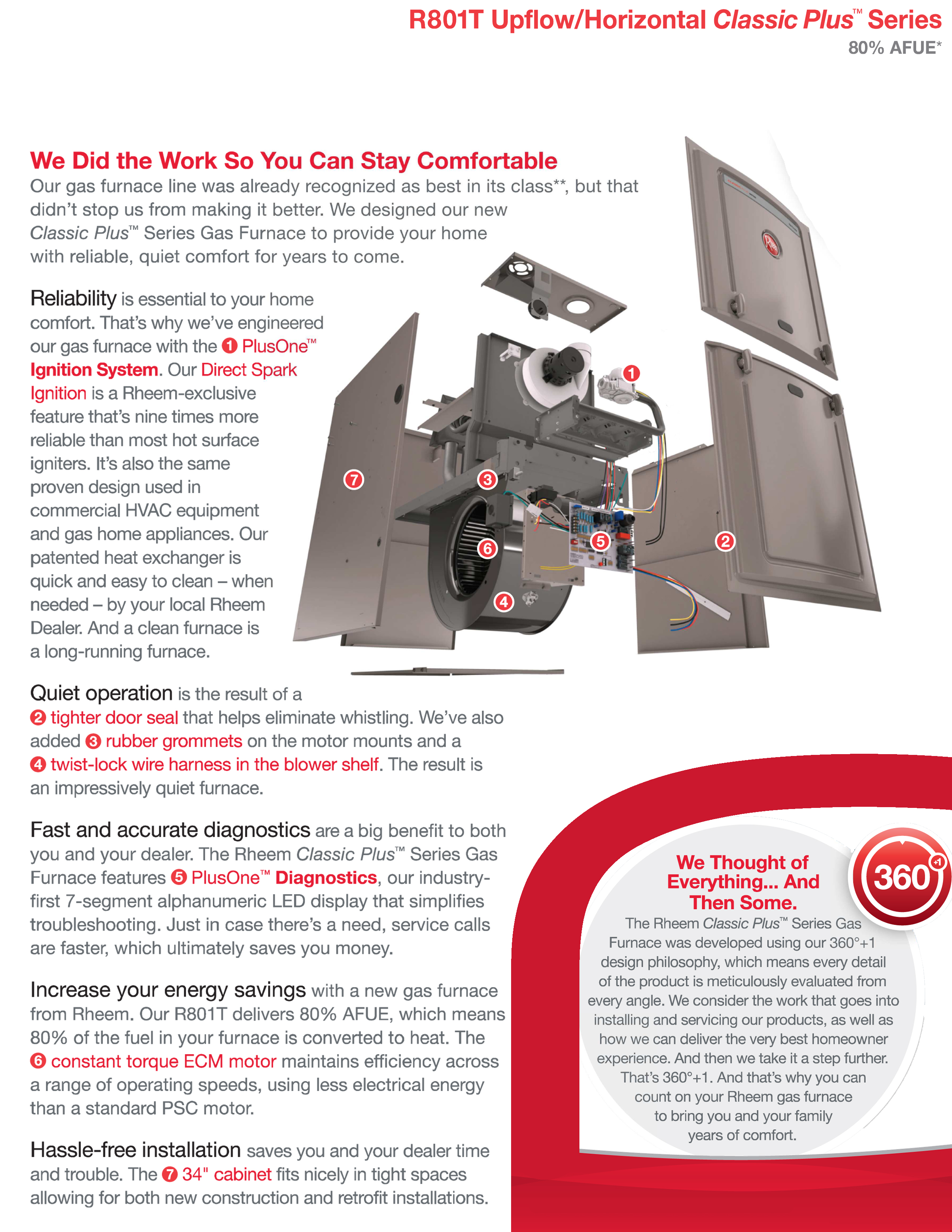 Rheem 80% Single Stage 125K BTU Gas Furnace, R801TA125524MSA (Closeout Special)(F)