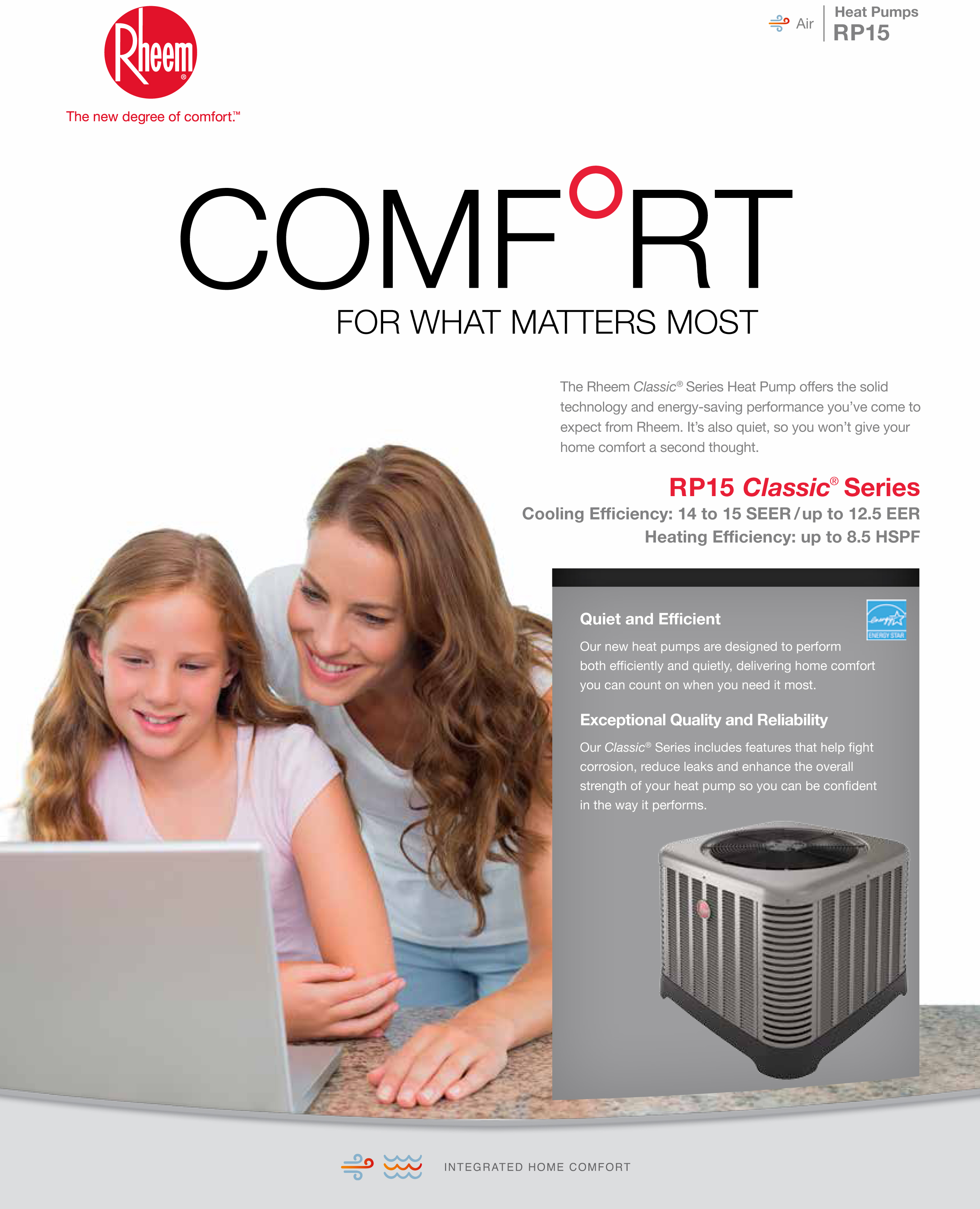 136058 Ton Rheem 15 SEER Dual Fuel Heat Pump Up To 85K