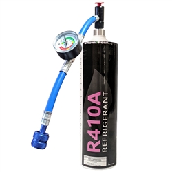 Freon R410A Refrigerant 282oz Disposable One Step Can With Gauge  Hose 14 Connection